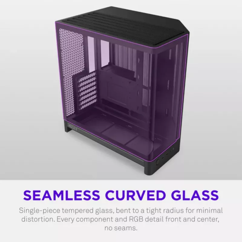 NZXT H6 RGB+ 2026 vidutinio bokšto oro srauto žaidimų korpusas juodas, grūdintas stiklas