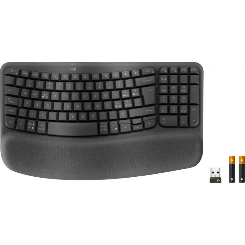 Logitech Ergo Series Wave Keys for Business belaidė ergonominė klaviatūra, itališkas išdėstymas, grafito spalvos