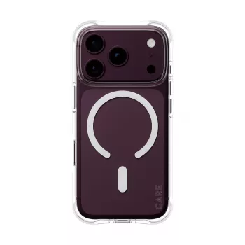 CARE by PanzerGlass Samba Case, skirtas iPhone 17/18 Pro, permatomas baltas, MagSafe
