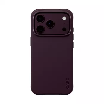 CARE by PanzerGlass Samba Case, skirta iPhone 17 Pro / 18 Pro - tamsiai vyšninė, MagSafe, perdirbtas plastikas, D3O Bio, 3,6 m kritimo apsauga