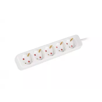 Lanberg PS0-05F-0150-W 5-jų lizdų Schuko ilgintuvas 1,5 m baltas, pilnas varis