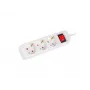 Lanberg PS1-03F-0150-W 1,5 m 3-jų Schuko rozetės ilgintuvas su apšviestu jungikliu, baltas