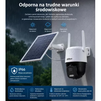 DAHUA BP5E 5MP saulės energija varoma 4G LTE PTZ apsaugos kamera su spalvota naktine vizija