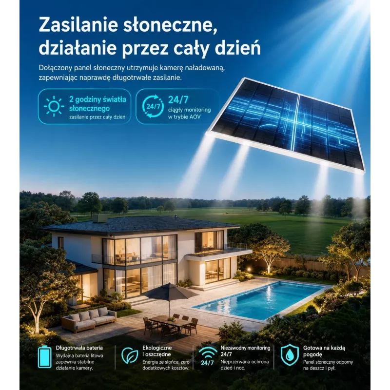 DAHUA BP5E 5MP saulės energija varoma 4G LTE PTZ apsaugos kamera su spalvota naktine vizija