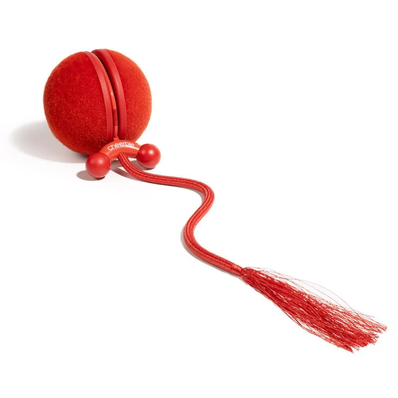 Cheerble WICKED BALL DUO2-VINTAGE RED išmanus interaktyvus žaislas augintiniams, 2 kamuoliai, USB-C įkrovimas, IP65 atsparus purslams, 3 žaidimo režimai, katėms ir mažiems šunims