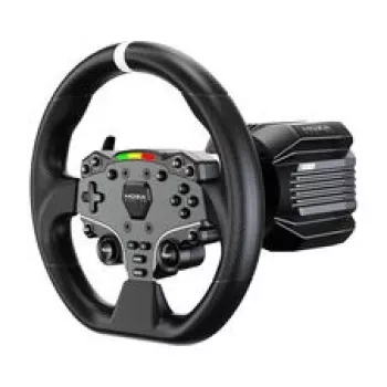MOZA R5 Pro lenktynių simuliatorius - 5,5 Nm Direct Drive vairas, 11 colių odinis vairaratis, 2 pedalų komplektas