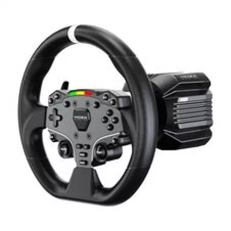 MOZA R5 Pro lenktynių simuliatorius - 5,5 Nm Direct Drive vairas, 11 colių odinis vairaratis, 2 pedalų komplektas