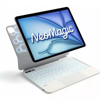 Inateck iPad Pro 12.9 klaviatūros dėklas su jutikliniu kilimėliu, QWERTZ, Pieno baltumo