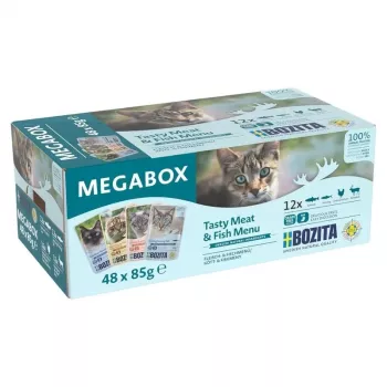 BZT BOZITA Chicken Chunks in Sauce šlapias kačių maistas Megabox 48 x 85 g