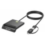 Manhattan USB-C ir USB-A kombinuotas išmaniosios kortelės skaitytuvas, juodas