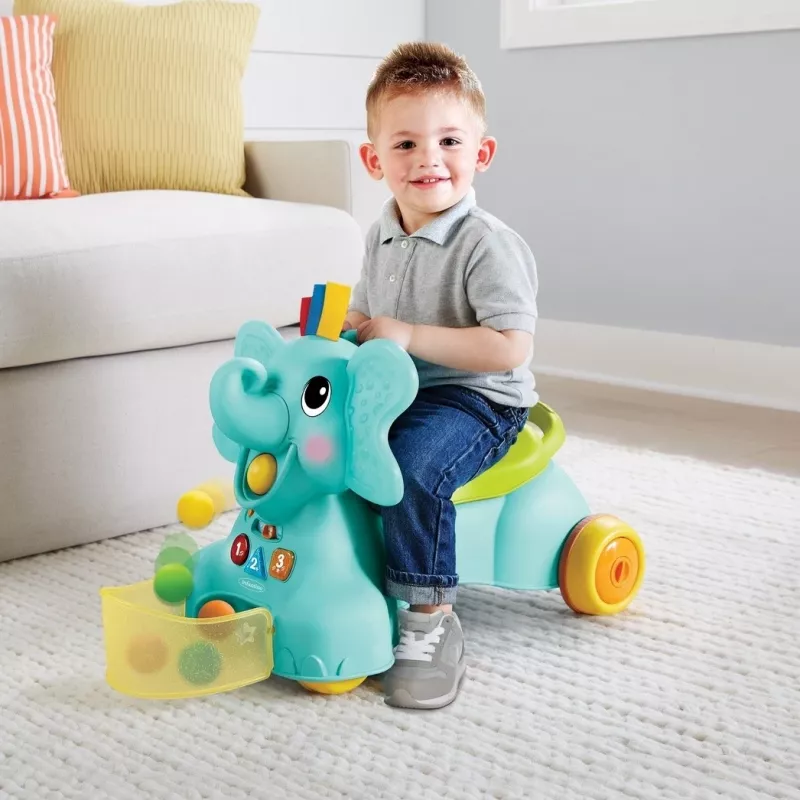 B-KIDS 3-in-1 Sėdėjimo, ėjimo ir važiavimo dramblys – Infantino