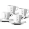 Bialetti RTATZ402 Espreso puodelių rinkinys, 4 vnt., baltas porcelianas, 75 ml