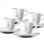 Bialetti RTATZ402 Espreso puodelių rinkinys, 4 vnt., baltas porcelianas, 75 ml