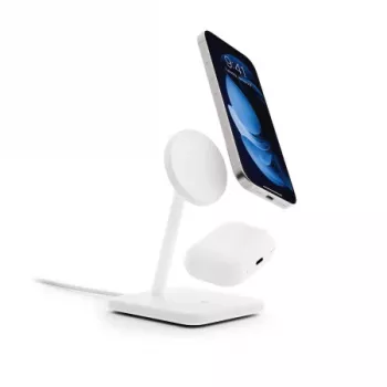 Twelve South HiRise 2 Deluxe Qi2 belaidžio įkrovimo stovas, baltas