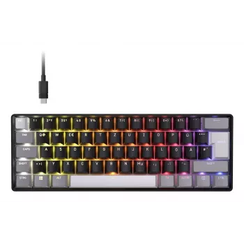 Corsair CLIPPER PRO MINI 60 60% laidinis žaidimų klaviatūra su Hall Effect magnetiniais jungikliais, QWERTZ, juoda