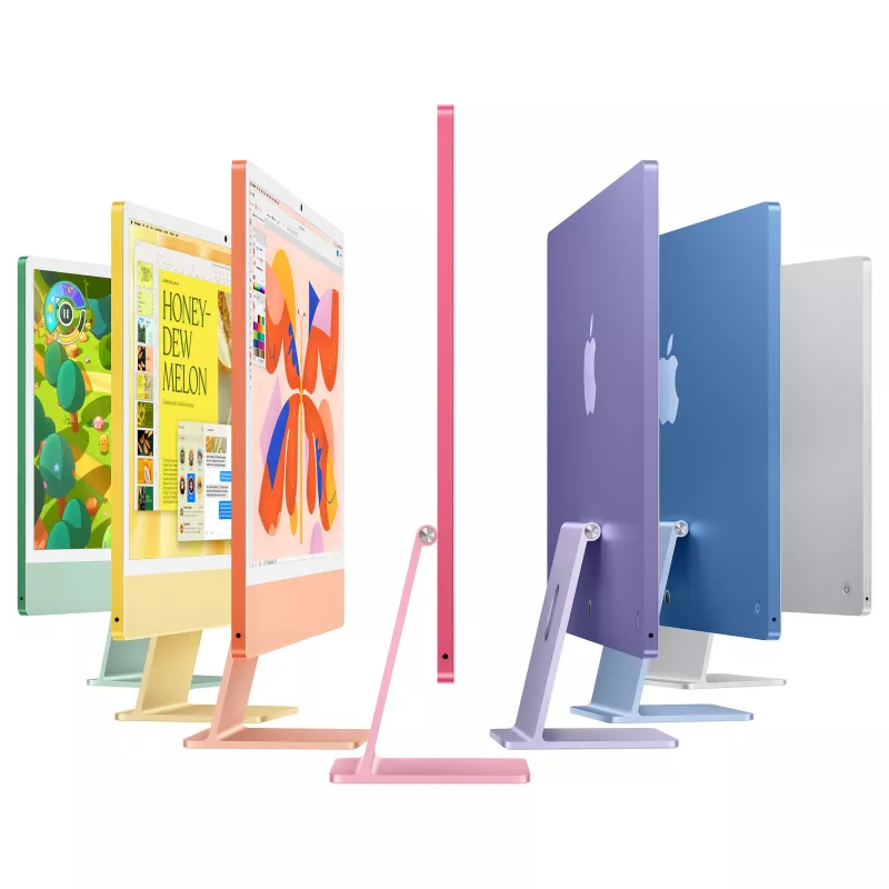 Apple iMac 24 colų sidabrinis M4 8 branduolių CPU 8 branduolių GPU 16GB RAM 512GB SSD vokiška klaviatūra su 1Gb Ethernet