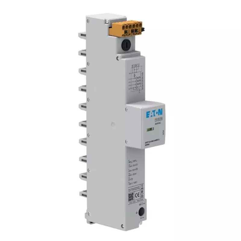 Eaton SPZT123-300/3+NPE-S 2 tipo apsaugos nuo viršįtampių įtaisas 40 mm šynai, 3+NPE, 300V, 20kA/40kA