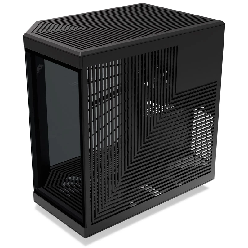 HYTE Y70 Touch Black vidutinio bokšto korpusas su panoraminiu grūdintu stiklu ir 14,1 colio liečiamuoju ekranu, ATX/E-ATX, vertikali GPU laikiklis