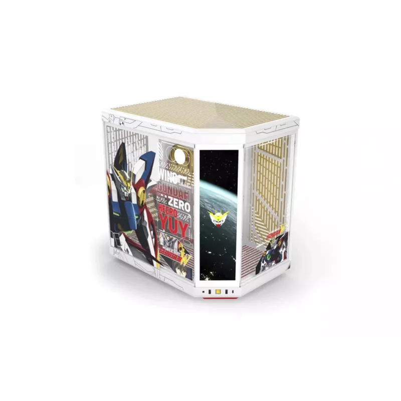 HYTE Y70 Touch Infinite Gundam Wing Edition Mid-Tower korpusas, dvigubas grūdintas stiklas, 4K liečiamas ekranas, baltas