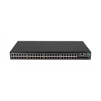 HPE FlexNetwork 5140 48G 4SFP+ EI jungiklis - 48x Gigabit Ethernet, 4x 10G SFP+ magistralės, 3 lygio išmanusis valdymas, montuojamas į stelažą