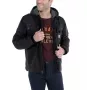Carhartt Sandstone Barlett vyriška švarkas su gobtuvu, Sherpa pamušalu, DWR apdaila, bi-swing nugara, trigubai susiūtomis siūlėmis, Carhartt Brown