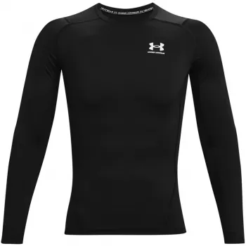 Under Armour HeatGear Armour Comp LS vyriški kompresiniai marškinėliai ilgomis rankovėmis, juodi, L