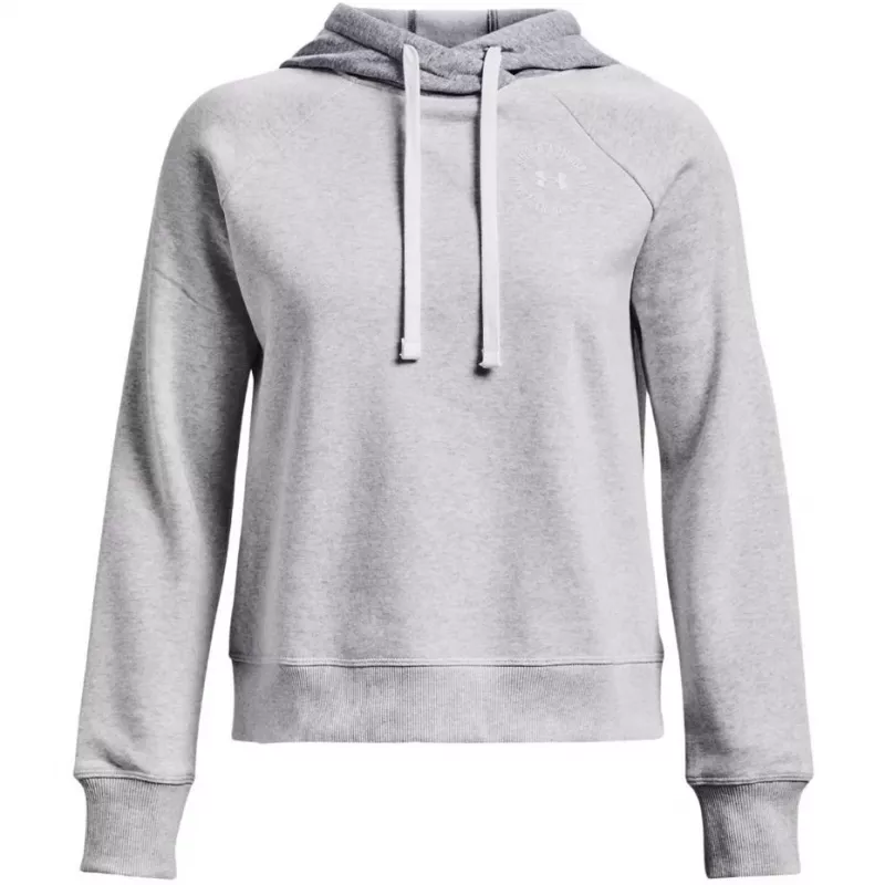 Under Armour moteriškas Rival Fleece Colourblock gobtuvas Mod Gray/White