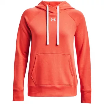 Under Armour moteriškas Rival Fleece HB gobtuvas oranžinis