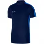 Nike Dri-FIT Academy 23 vaikiški marškinėliai polo trumpomis rankovėmis, tamsiai mėlyni, S dydis