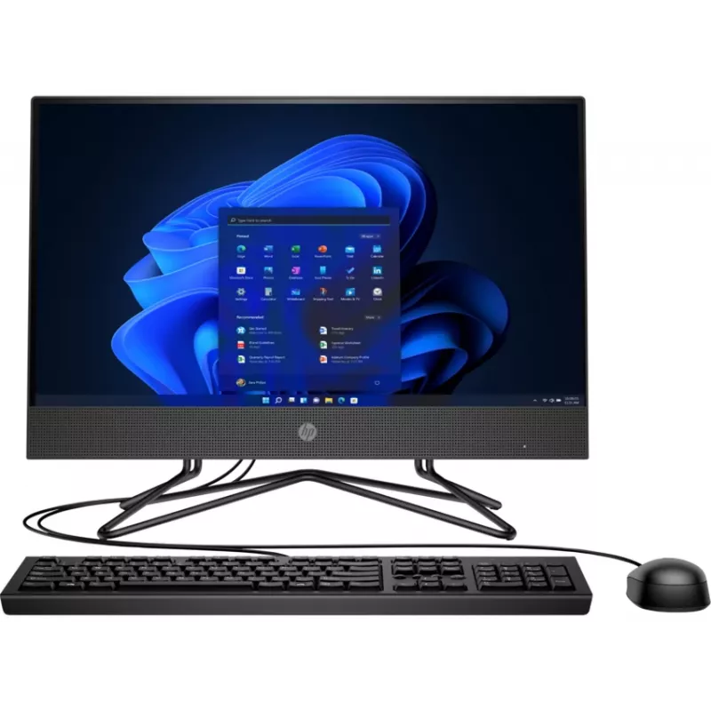 HP 200 G4 AiO 21,5 colio Full HD All-in-One kompiuteris - Intel Core i3-10110U, 4GB RAM, 256GB SSD, Windows 10 Home, juodas