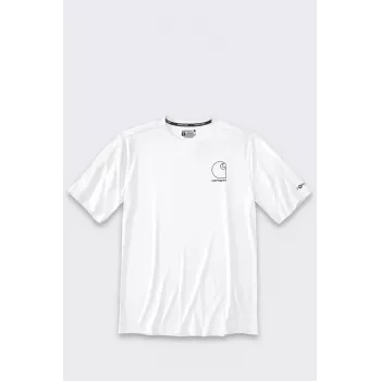 Sun Defender Lightweight Logo trumpomis rankovėmis marškinėliai balti