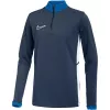 Nike Dri-FIT Academy 25 Drill Top Youth ilgomis rankovėmis treniruočių marškinėliai su ketvirčio užtrauktuku - Obsidian/White, dydis L