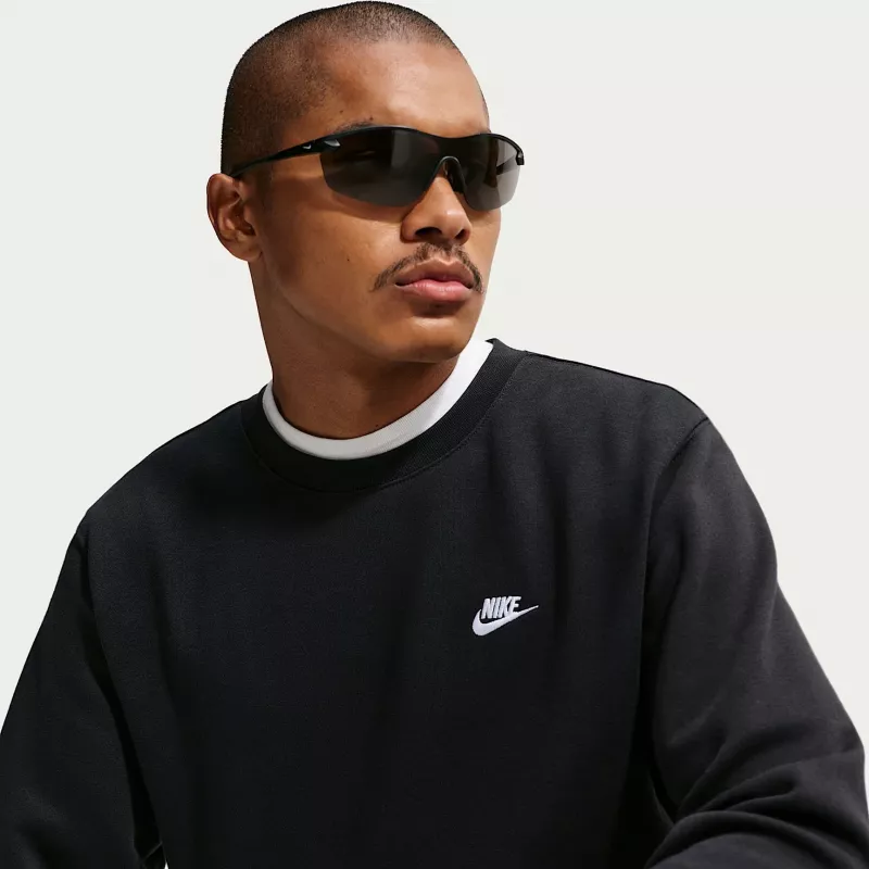 Nike Club Fleece vyriškas gobtuvas su užtrauktuku, juodos spalvos, S dydis