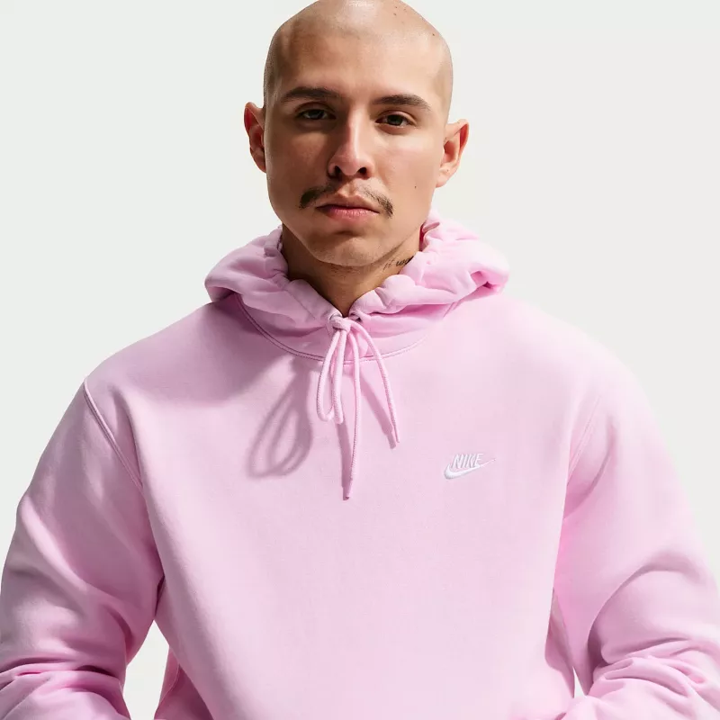 Nike Club Fleece vyriškas gobtuvas šviesiai rožinis FN3859-663 dydis L