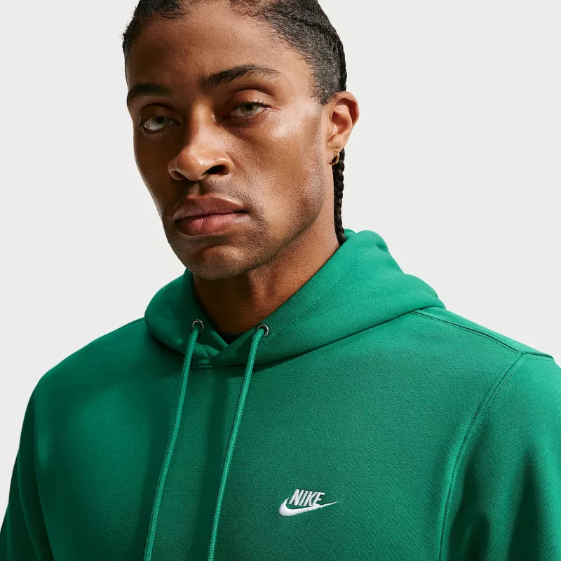 Nike Club Fleece vyriškas gobtuvas su užtrauktuku, malachito žalia, S dydis