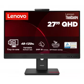 Lenovo ThinkCentre Tiny-in-One 27 Gen6 27 colių UHD IPS monitorius su integruota kamera, garsiakalbiais ir USB šakotuvu