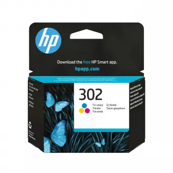 HP 302 Tri-color Original rašalo kasetė (cyan, magenta, geltona) - standartinė talpa