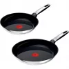 Tefal Emotion nerūdijančio plieno keptuvių rinkinys, 2 dalių, 24/28 cm