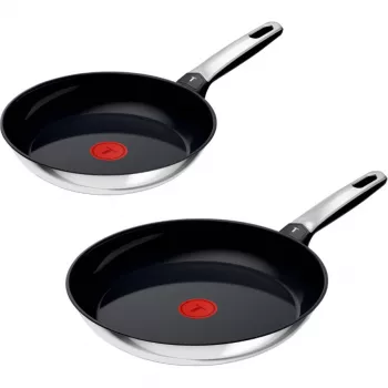 Tefal Emotion nerūdijančio plieno keptuvių rinkinys, 2 vnt., 24 cm ir 28 cm, tinka indukcijai, galima plauti indaplovėje, atsparus orkaitei iki 250°C