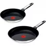 Tefal Emotion nerūdijančio plieno keptuvių rinkinys, 2 vnt., 24 cm ir 28 cm, tinka indukcijai, galima plauti indaplovėje, atsparus orkaitei iki 250°C