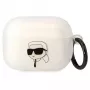 Karl Lagerfeld AirPods Pro dėklas permatomas su Karlo galvos siluetu