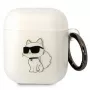 Karl Lagerfeld KLA2HNCHTCT AirPods 1/2 dėklas permatomas Ikonik Choupette