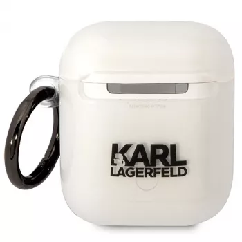 Karl Lagerfeld KLA2HNCHTCT AirPods 1/2 dėklas permatomas Ikonik Choupette