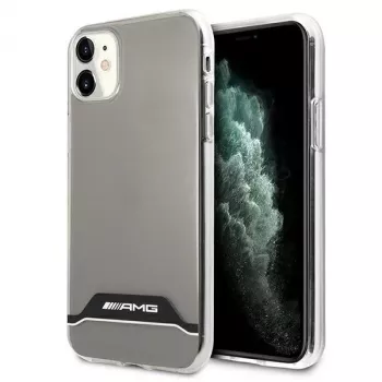 AMG AMHCN61TCBW kietas dėklas, skirtas iPhone 11 / XR 6,1 colio – permatomas su elektroplakiruotu juodos ir baltos spalvos rėmeliu