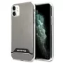 AMG AMHCN61TCBW kietas dėklas, skirtas iPhone 11 / XR 6,1 colio – permatomas su elektroplakiruotu juodos ir baltos spalvos rėmeliu