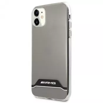 AMG AMHCN61TCBW kietas dėklas, skirtas iPhone 11 / XR 6,1 colio – permatomas su elektroplakiruotu juodos ir baltos spalvos rėmeliu