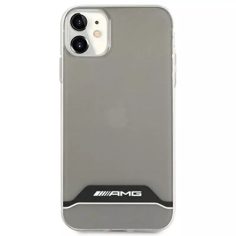 AMG AMHCN61TCBW kietas dėklas, skirtas iPhone 11 / XR 6,1 colio – permatomas su elektroplakiruotu juodos ir baltos spalvos rėmeliu