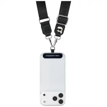 Karl Lagerfeld Universal Strap Tether Patch Karl Metal Logo juoda
