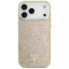 GUESS Glitter Triangle Logo MagSafe dėklas, skirtas iPhone 17 Pro Max - auksinis