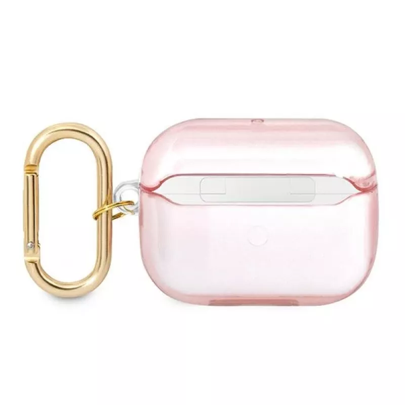 GUESS AirPods Pro dėklas su dirželiu Pink Strap kolekcija